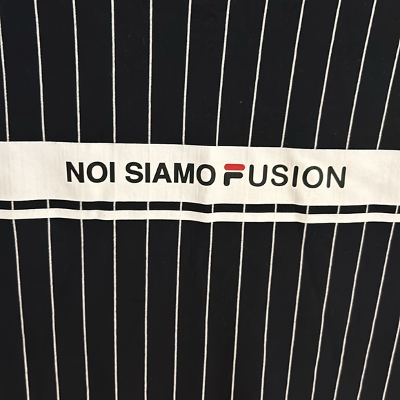 Fila Fusion x Noi Siamo (Italian “we are”). Pinstriped t-shirt black/white sz Sm - Picture 2 of 7